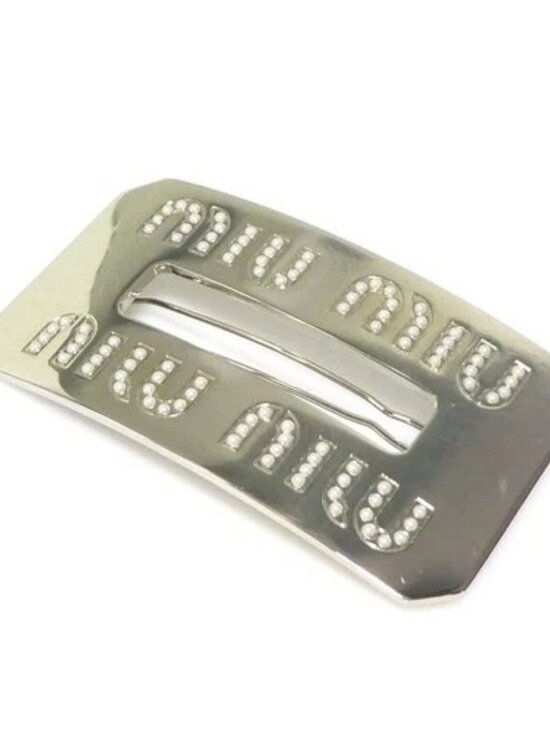 Auth MIUMIU Barrette Hair Clip Hair Accessotry Silver Metal - r10572a main image 6